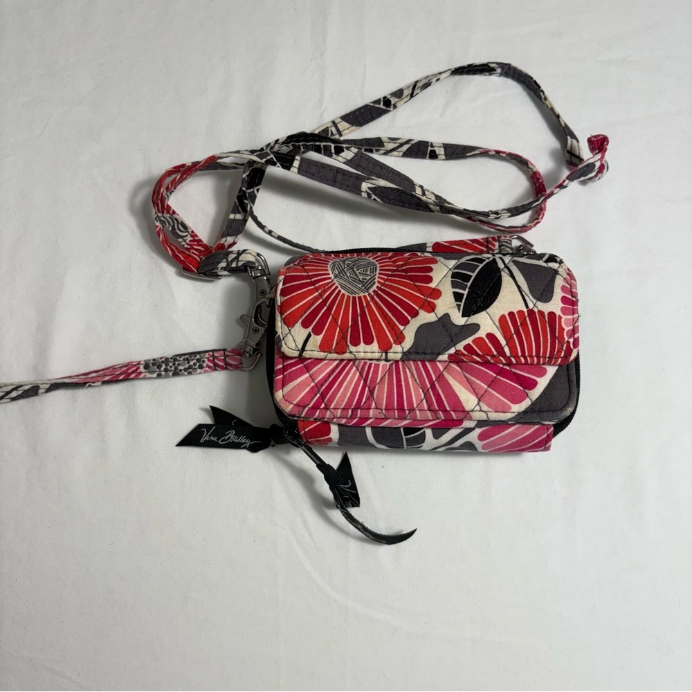 Vera Bradley‎ All In One Crossbody Wristlet Wallet Retired Cherry Blossom